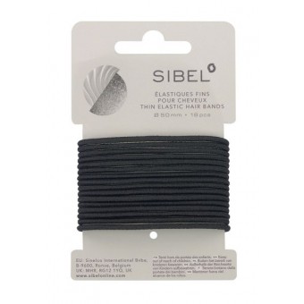 Elastic thin hair bands black 16 STUKS 