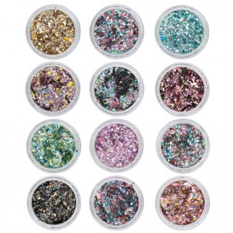 Crushed Metal Flakes 12 colors