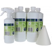 alcohol 80% bundel (5 x 1 liter + 1 x  sprayflacon + trechter)